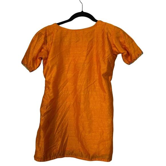 Made in India two piece embellished Top and Pants Beaded Orange Blue Sequins - Picture 9 of 14